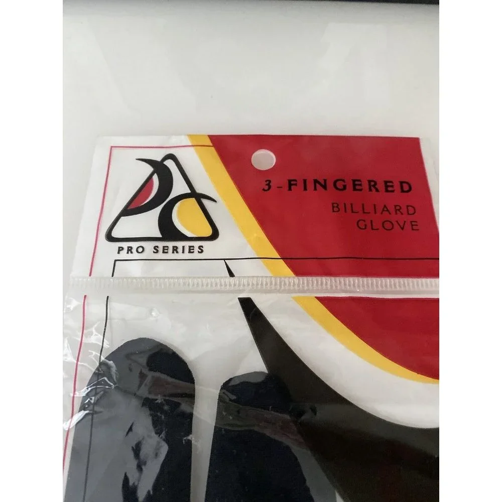 Black Pro Series Rose Motif Pool Cue Glove Full Fingers Breathable Washable Sz S